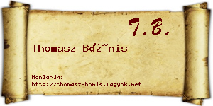 Thomasz Bónis névjegykártya